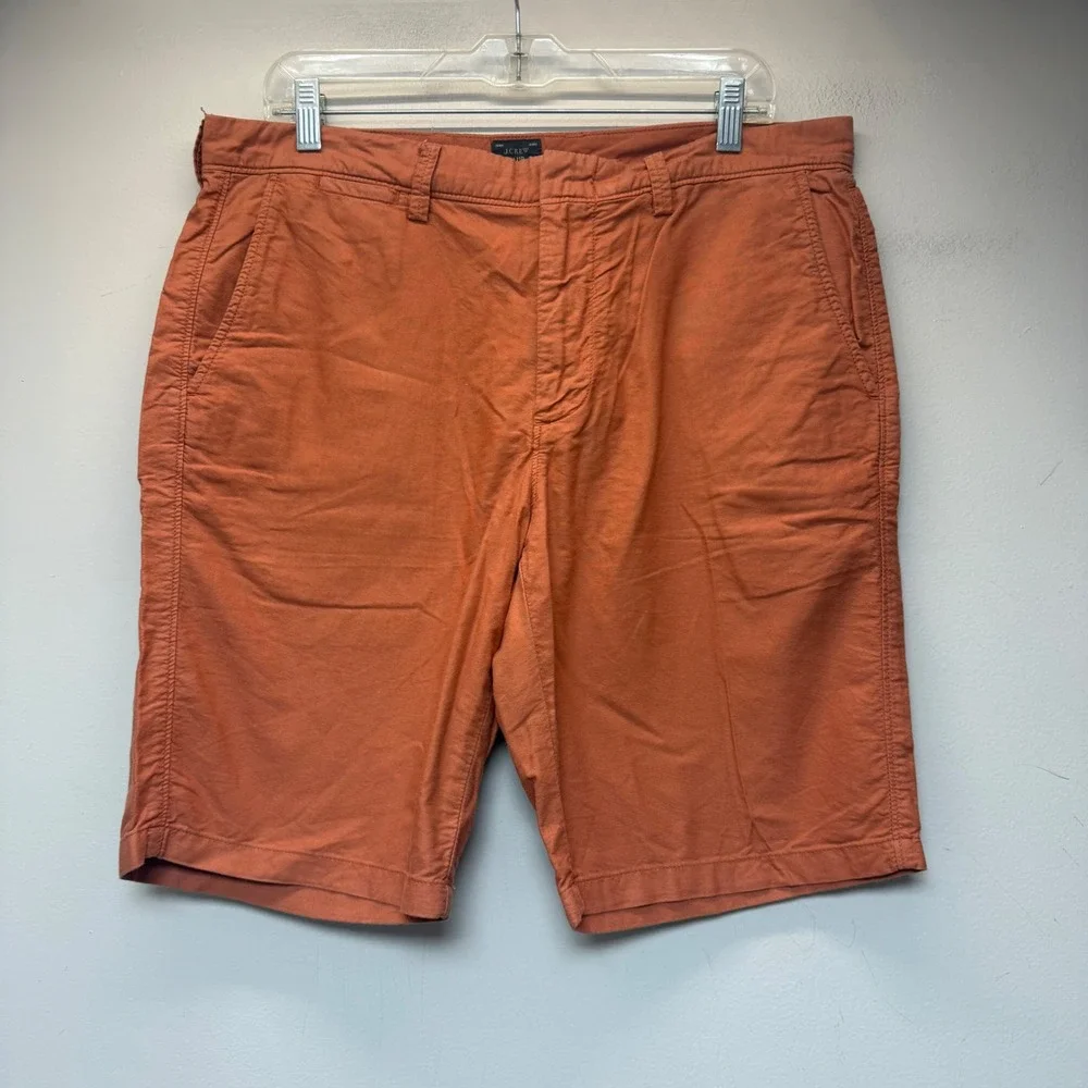 J.Crew Club Chino‎ Shorts Mens 34 Burnt Orange Excellent 10.5 Inseam Cotton